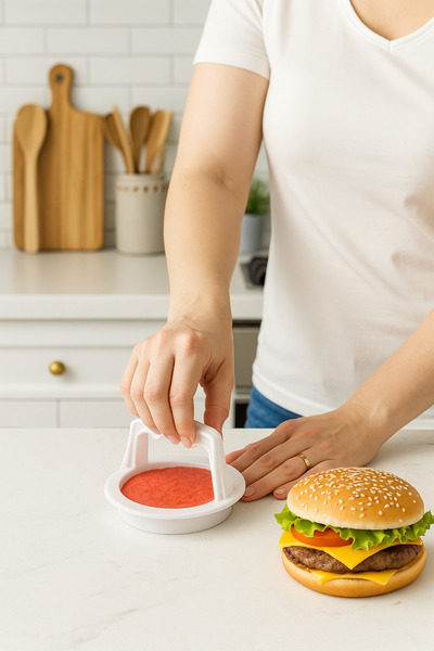 KitchenSoft Hamburger Köfte Şekillendirici – Burger Köfte Pres Kalıbı | Eşit ...