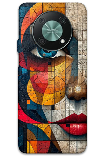 MRCİLETİSİM Huawei Nova Y90 Case Hd Pattern Printed Back Cover - Art Face