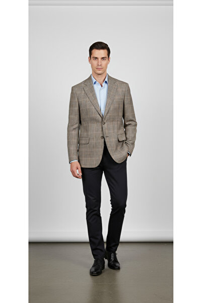 for example İtalyan Yün Kumaş Özel Üretim Klasik Kesim Erkek Ekose Ceket