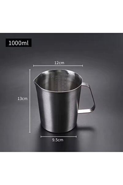 cc bin shihon Large milk pitcher with a 1000ml capacity for preparing coffee and lattes; stainless steel coffee milk frother.