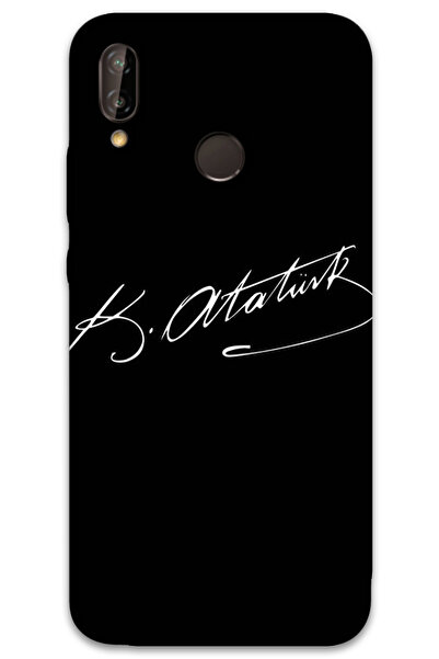 MRCİLETİSİM غطاء خلفي لهاتف هواوي P20 لايت بنمط HD مطبوع - توقيع أتاتورك