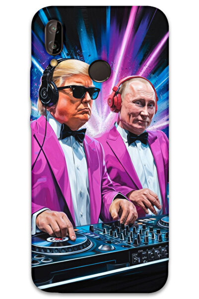 MRCİLETİSİM غطاء خلفي لهاتف هواوي P20 لايت بنمط HD مطبوع - دي جي ترامب بوتين