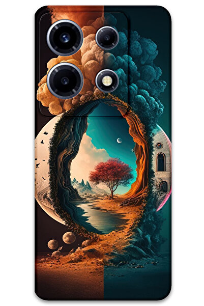 MRCİLETİSİM غطاء خلفي لهاتف انفينيكس نوت 30 VIP بنمط HD B مطبوع - ليلة القمر