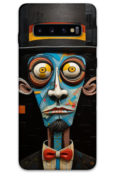 MRCİLETİSİM غطاء خلفي لهاتف سامسونج جالاكسي S10 بلس بنمط HD مطبوع - صراخ صامت