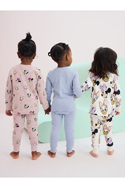 Next Baby Cotton Mickey Mouse Patterned Pajamas 3-Piece Bottom Top Set
