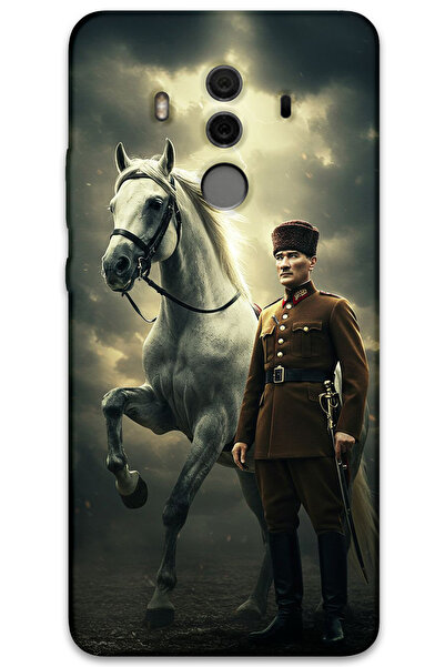 MRCİLETİSİM غطاء خلفي لهاتف هواوي ميت 10 برو بنمط HD مطبوع - أتاتورك شيمبك