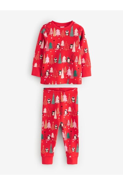 Next Baby Red Christmas Themed Pajama Bottoms and Top Set