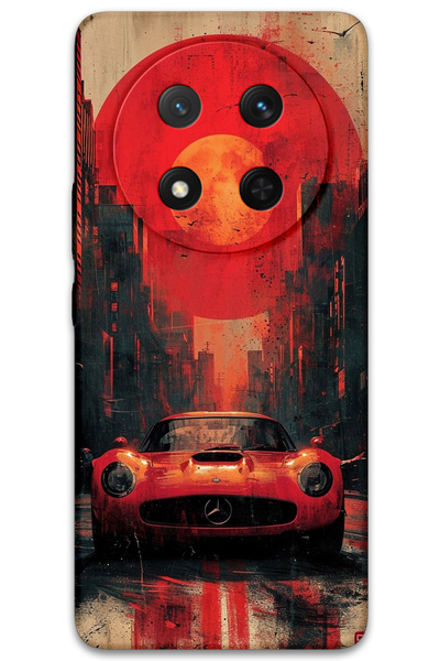 MRCİLETİSİM غطاء خلفي لهاتف هواوي هونور ماجيك 7 لايت بنمط HD مطبوع - مرسيدس أحمر