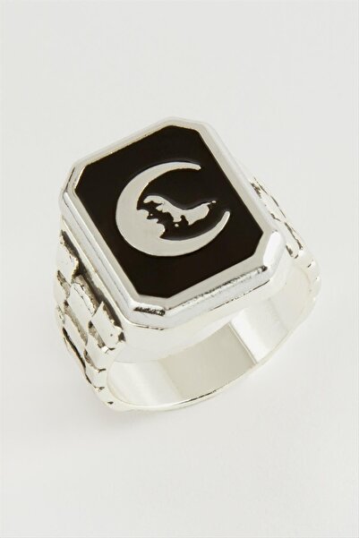 ZERO LAND Lvsqvr Ay Kurt Metal (12654) Men's Ring-Black