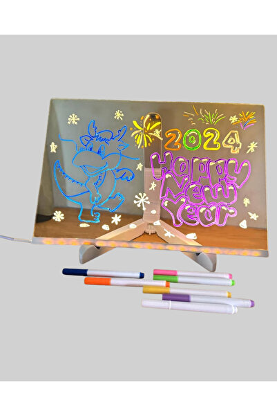 Eldenör Colorful Board with Led Lights for Creative Drawing and Messages