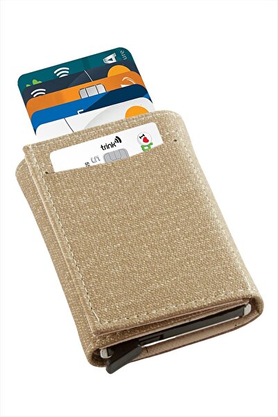 Generic Brand Mechanical Slide-Out Card Holder Wallet with Paper Compartment