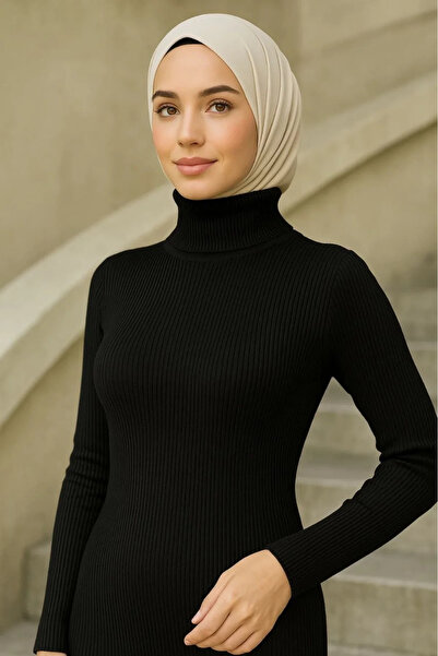 civetta Women's Hijab Knitwear Dress - Black