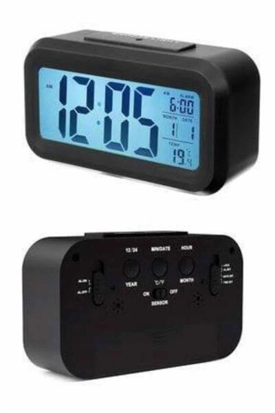 GENELOEM Dijital Masa Saati Takvim Çalar Saat Alarmlı Işıklı Led Ekran Pilli ...