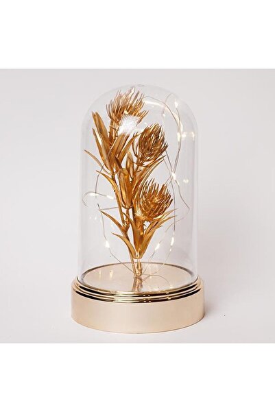 EUROLAMP Plantă artificială LED cu frunze H20 cm aurie