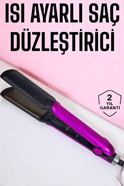 ERSIN مكواة فرد الشعر بطبقة سيراميك قابلة للتعديل الحراري وكابل دوار مضاد للت...