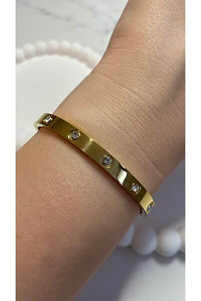 staınless steel Çelik Gold Kelepçe Bileklik