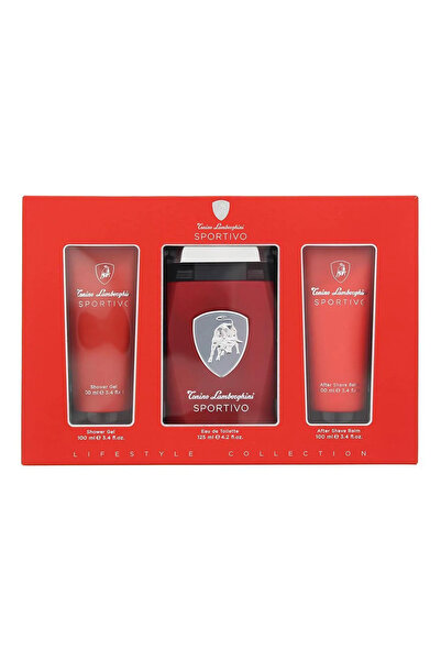 Tonino Lamborghini Sportivo Eau De Toilette 125ml Spray Gel De Baño 100ml Balsamo After Shave 100ml