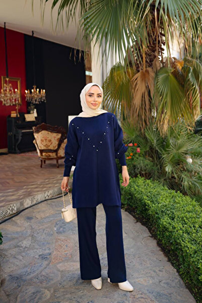 Kirazca Butik Women's Stone Knitwear Hijab Set