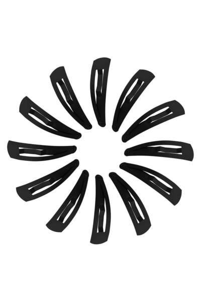 Sky Shine 12 Pcs Black Metal Tic Tac Hair Clips