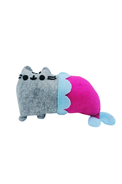 BUNILU Jucarie Pisica Sirena din fetru gri Pusheen Cat Mermaid
