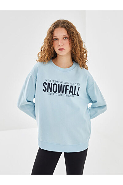 LC Waikiki Crew Neck Printed Oversize Women's Sweatshirt