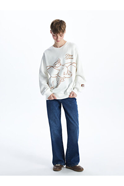 LC Waikiki Crew Neck Dumbo Printed Women's Thick Sweatshirt