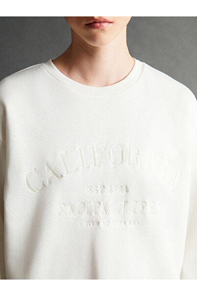 LC Waikiki Crew Neck Embroidered Women's Thick Sweatshirt