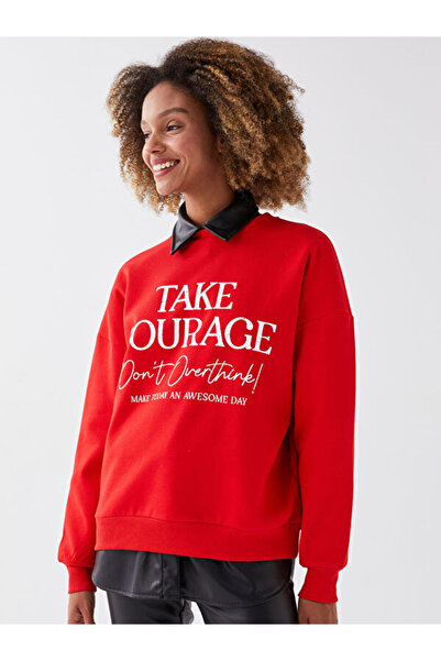 LC Waikiki Crew Neck Printed Long Sleeve Women's Sweatshirt