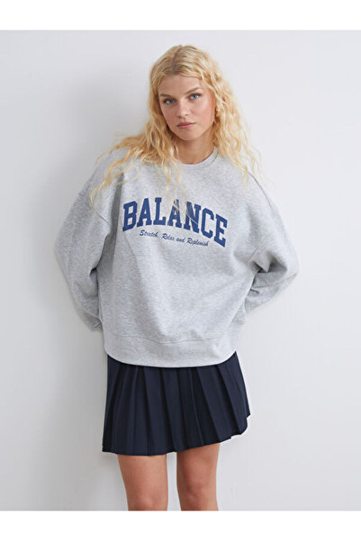 LC Waikiki طاقم الرقبة المطبوعة البلوز المرأة كبيرة الحجم