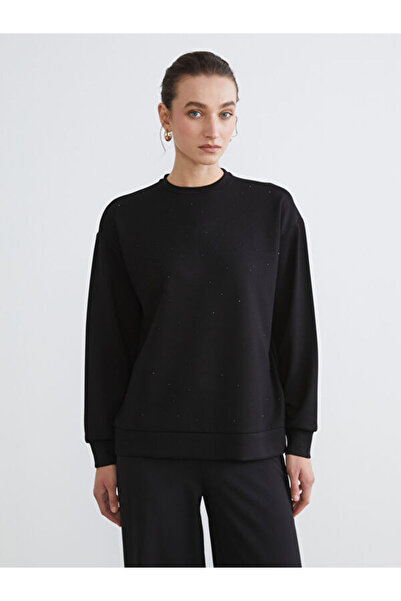 LC Waikiki Crew Neck Stone Embellished Women's Sweatshirt