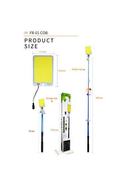 Generic Heavy-Duty Camping Lantern FR-01 COB 12V White LED 2577 lm
