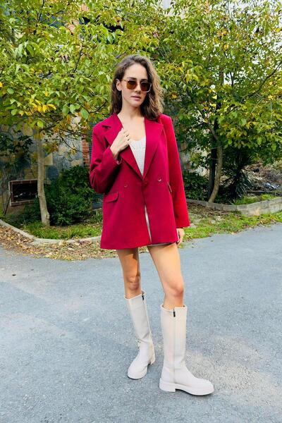 Raneel Kazançlı Alışveriş Women's Oversized Sporty and Stylish Single Button ...