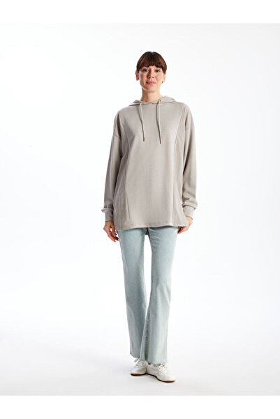 LC Waikiki Hooded Color Block Oversize Women's Sweatshirt Tunic