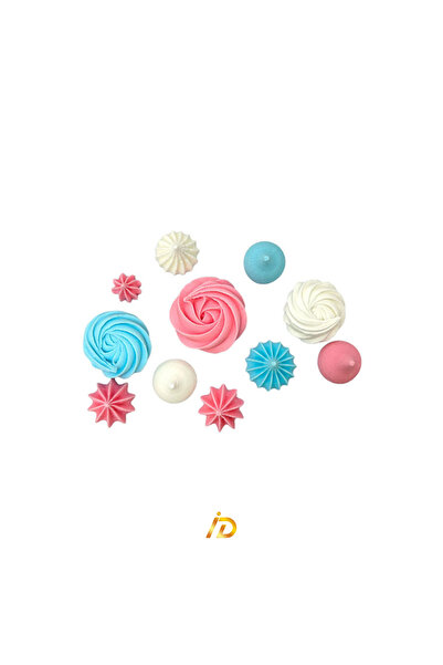 Ingrediente Dulci 2G Impex – Decorațiune comestibilă – Mini bezele asortate (bleu și roz) – 11buc