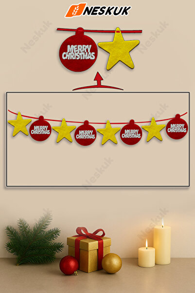 Neskuk Christmas Written Banner |   Felt Christmas Party Ornament |   Christmas Wall Ornament |   New Year's Eve Party Decor