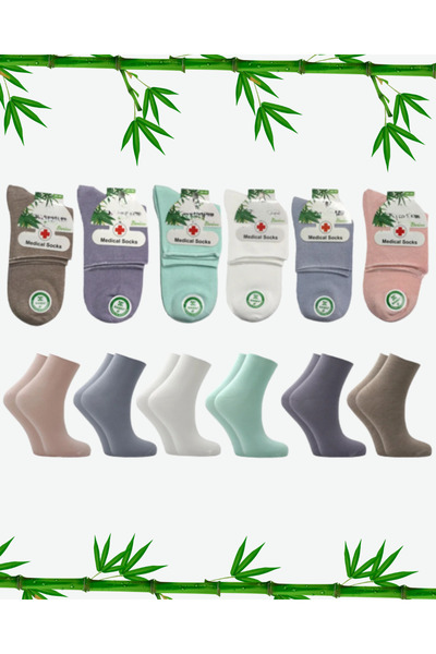 ragistore 6'lı Kadın Bambu Diyabetik Sıkmayan Renkli Çorap