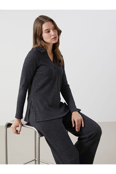 LC Waikiki Women's Polo Neck Shiny Look Sweatshirt