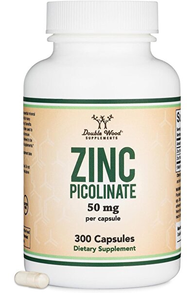 DOUBLE WOOD Zinc Picolinate Çinko Immune Support 50mg 300 Caps