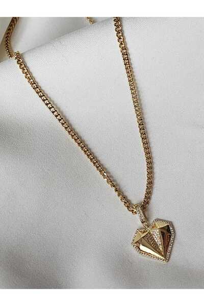 ZÜLİSCH ÇELİK KOLYE 14 K CHARM KALPLİ 316L ORJİNAL ÇELİK