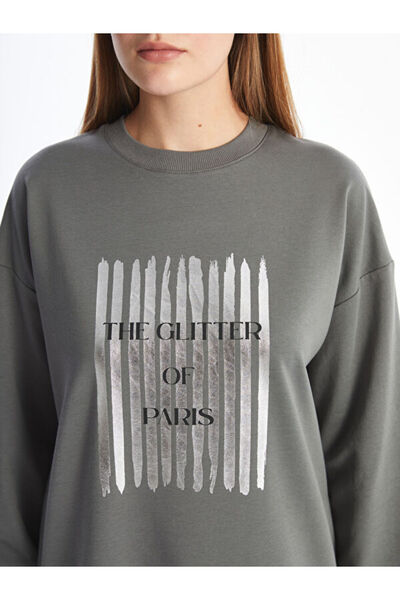 LC Waikiki Crew Neck Printed Women's Sweatshirt Tunic