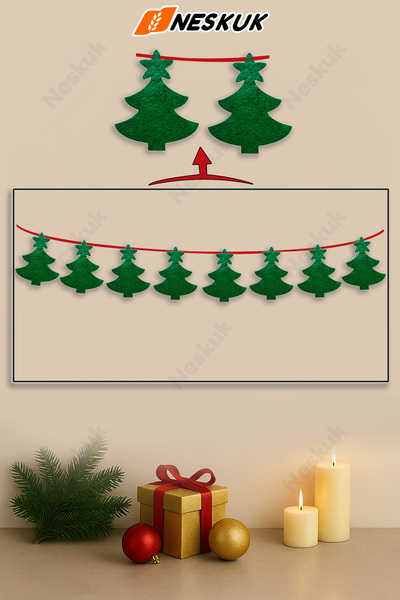 Neskuk Christmas Written Banner |   Felt Christmas Party Ornament |   Christmas Wall Ornament |   New Year's Eve Party Decor