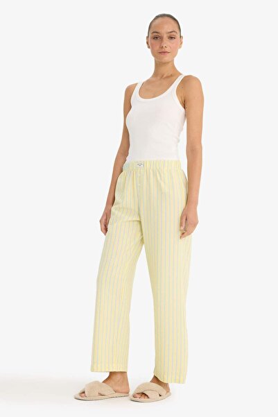 DeFacto Regular Fit Gofre Dokulu Çizgili Pijama Altı-Fall in Love F8930AX25HS