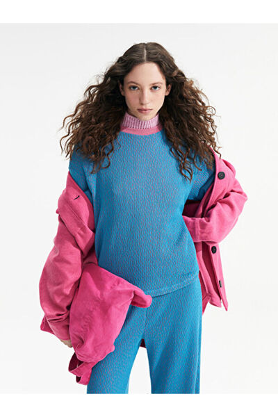 LC Waikiki Crew Neck Self Patterned Long Sleeve Women's Sweatshirt