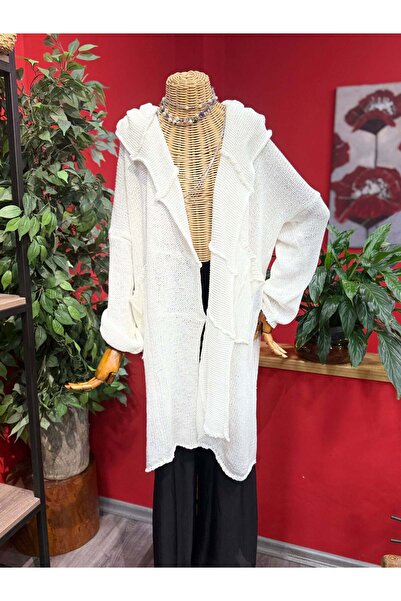 Yılday Gür Butik Flowy Pocket Detailed Casual Knit Cardigan