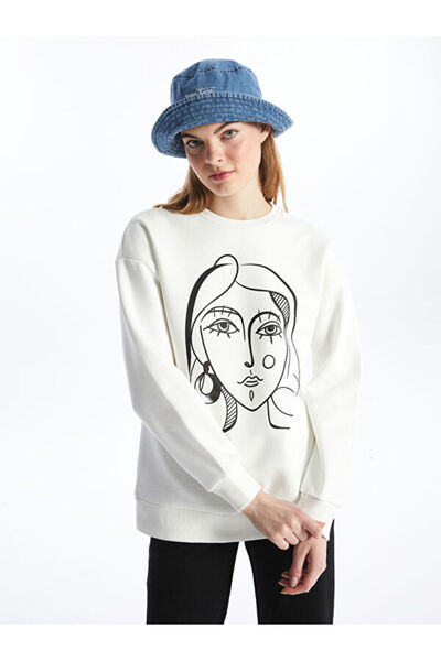 LC Waikiki Crew Neck Printed Long Sleeve Women's Sweatshirt