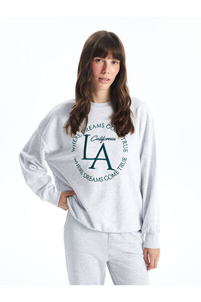 LC Waikiki Hanorac de damă cu mânecă lungă cu imprimeu cu gât