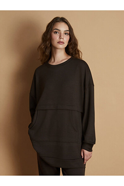 LC Waikiki Дамски суичър туника с кръгло деколте