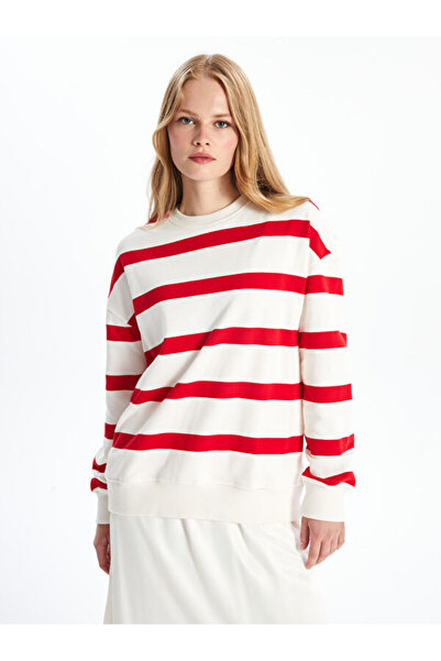 LC Waikiki Crew Neck Striped Oversize Women's Sweatshirt