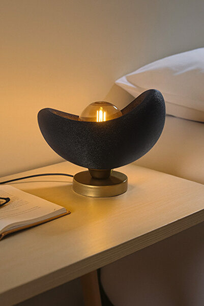 Dropcek eticaret Decorative Modern Moon Table Lamp Warm Light Bedside Lampshade Led Night Light (Lamp Gift)