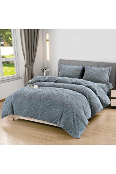CumparaMisim Double Bed Linen, CoCoLiNo Ultra Fluffy, 4 Pieces, Fitted Sheet, Traditional 3D Pattern